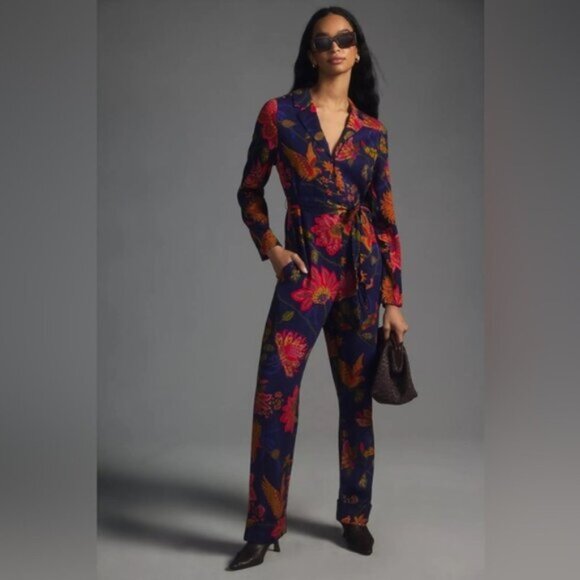 FARM Rio Pants - Farm Rio Anthropologie Tie-Waist Jumpsuit Size Medium